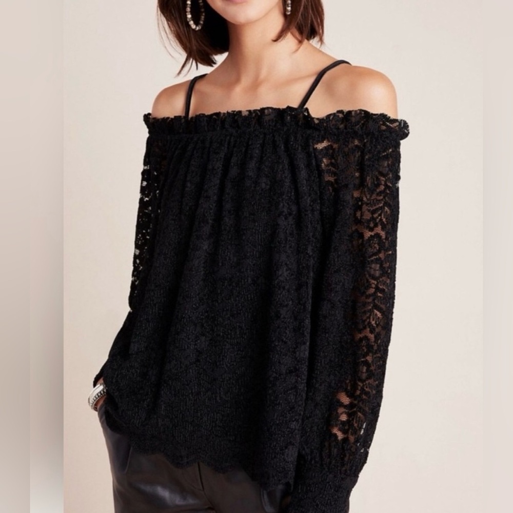 Anthropologie Eri + Ali Ramona Off The Shoulder Lace Top